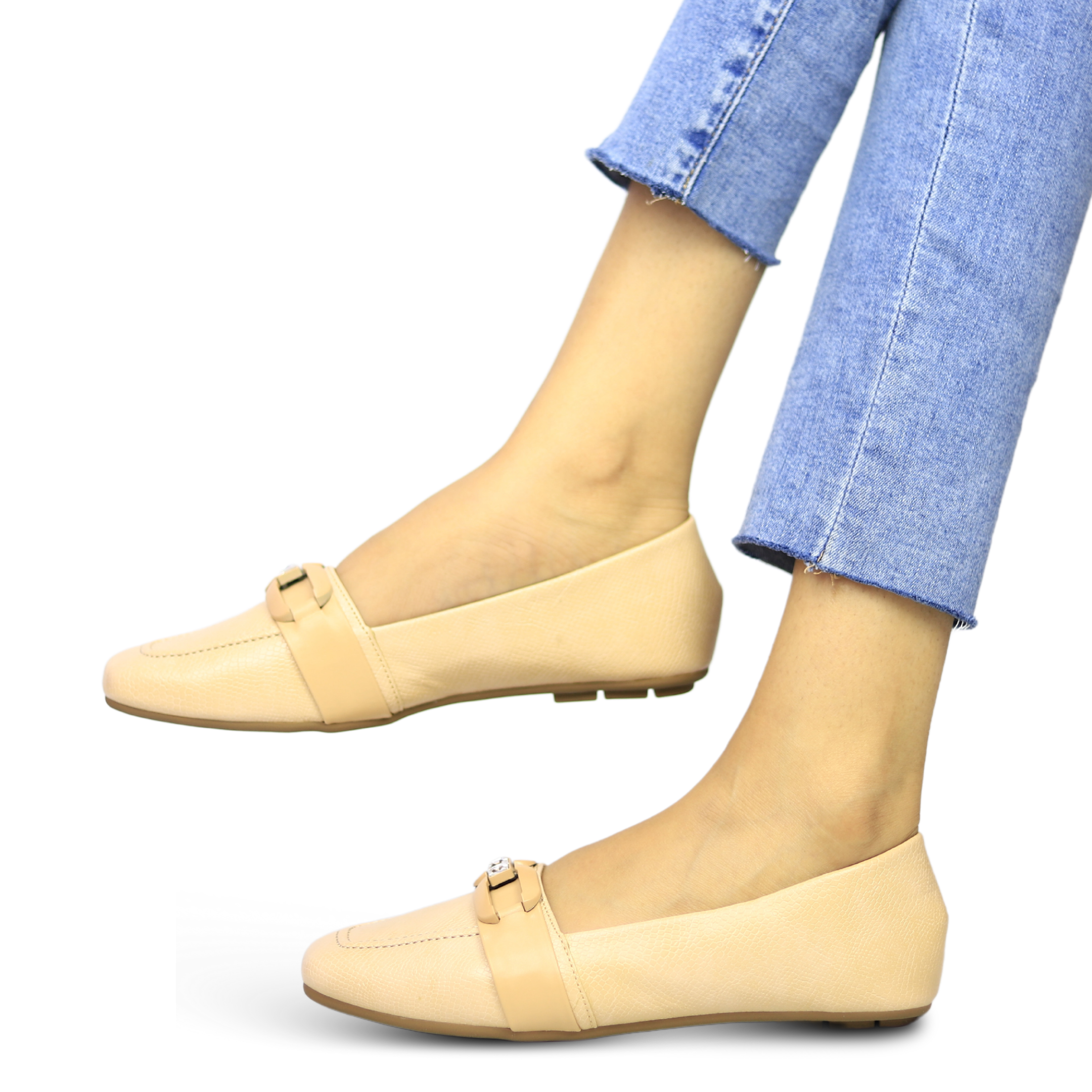 Women Comfort Moccasins- Beige Loafers / 8006279