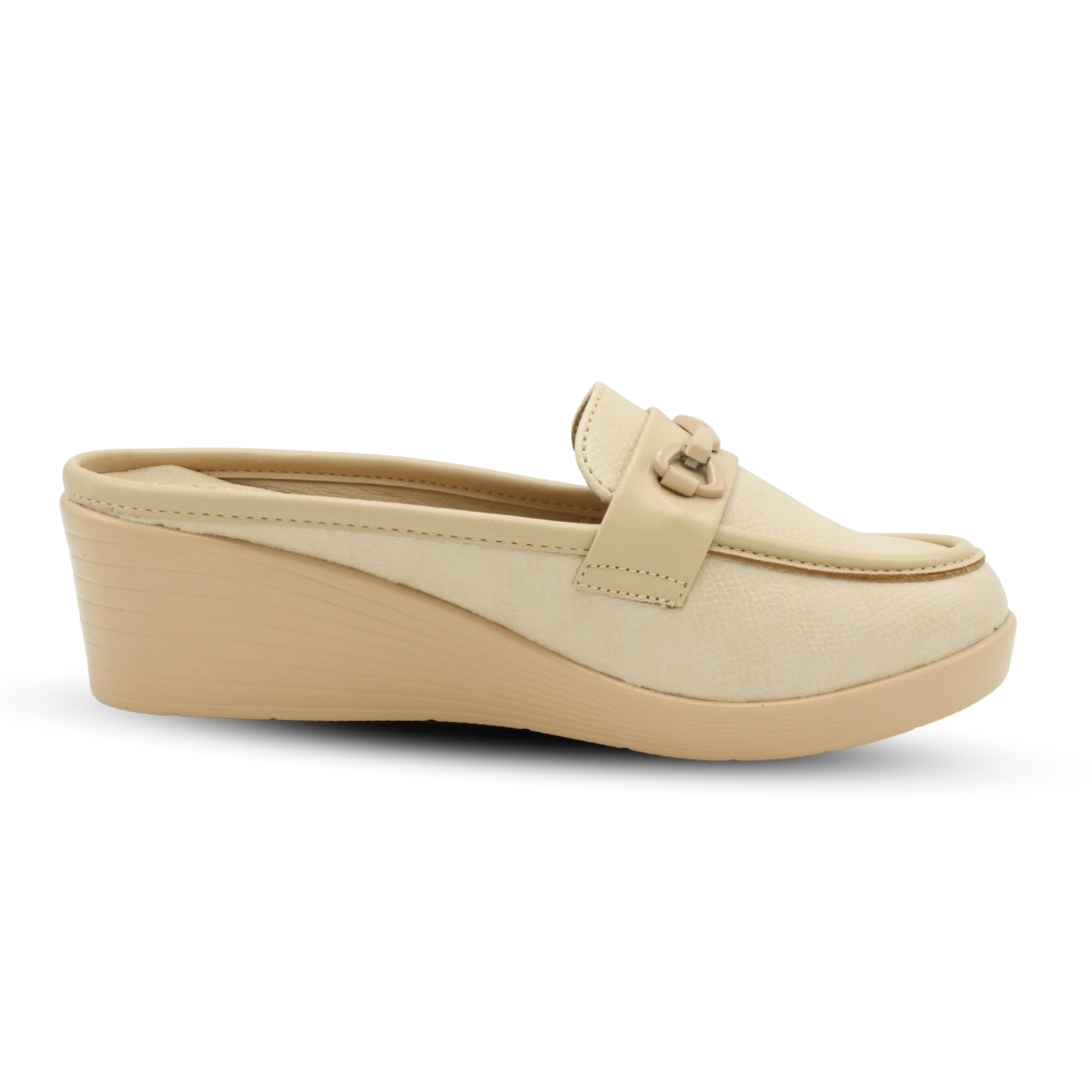 Women Biege Half shoes-Slip on Mules / 8007196