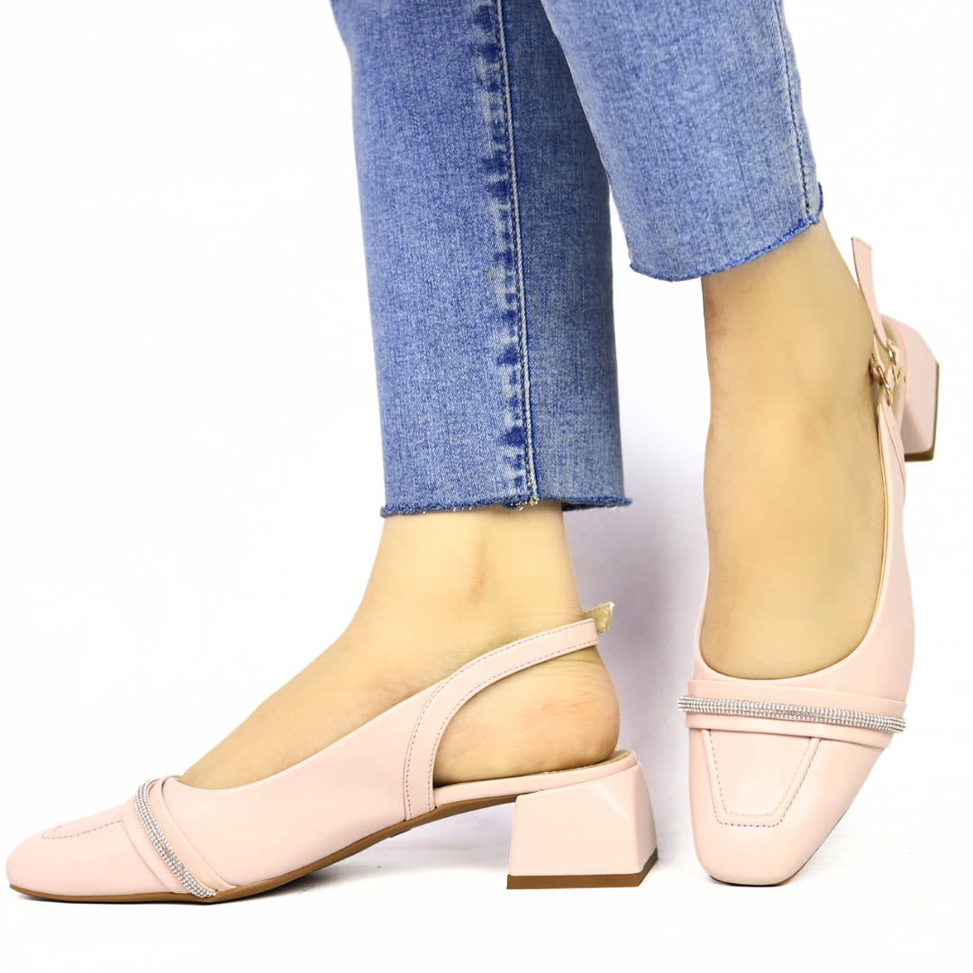 T - Pink SlingBack Block heel- 810297