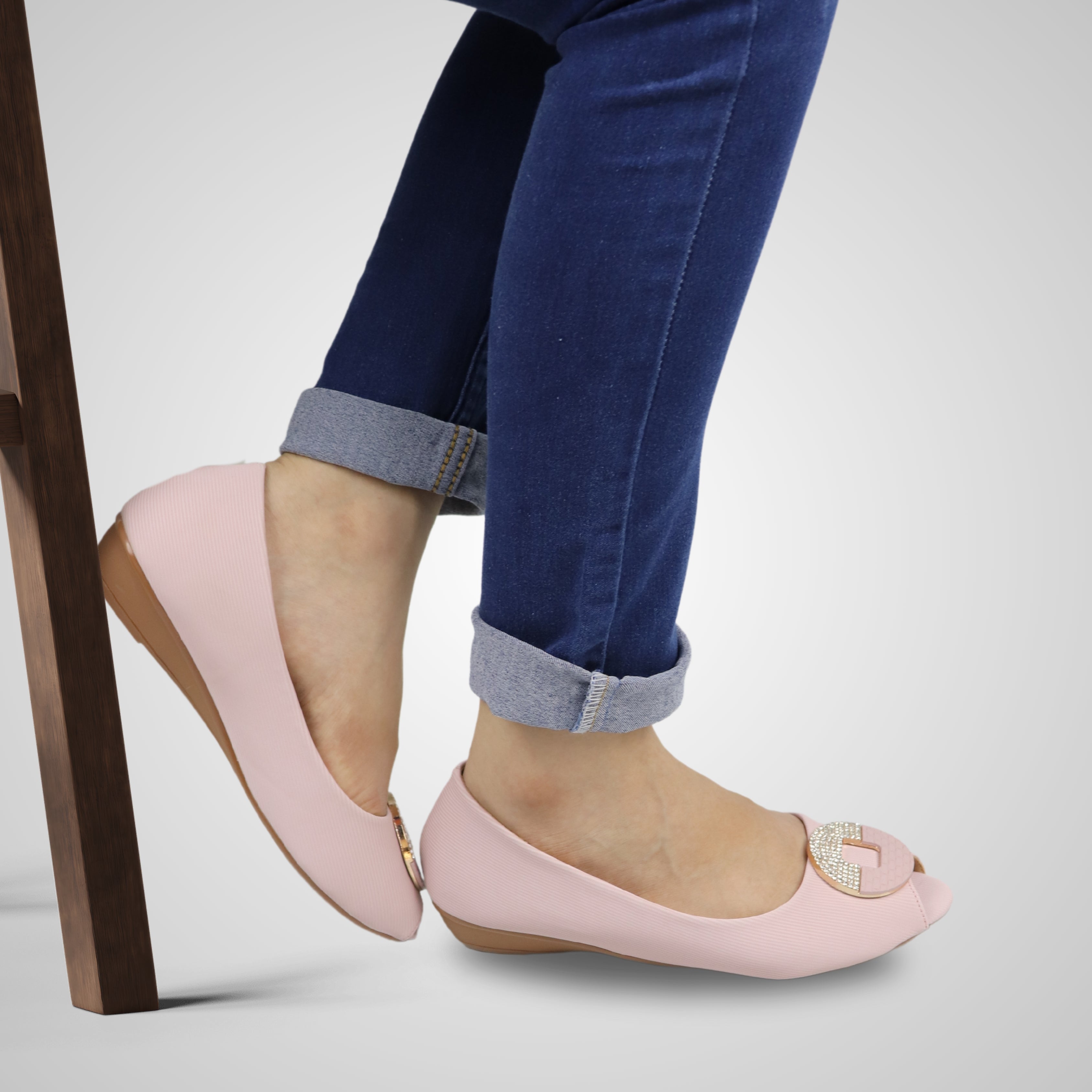 Rosy Peep Toe Flats / 8007157