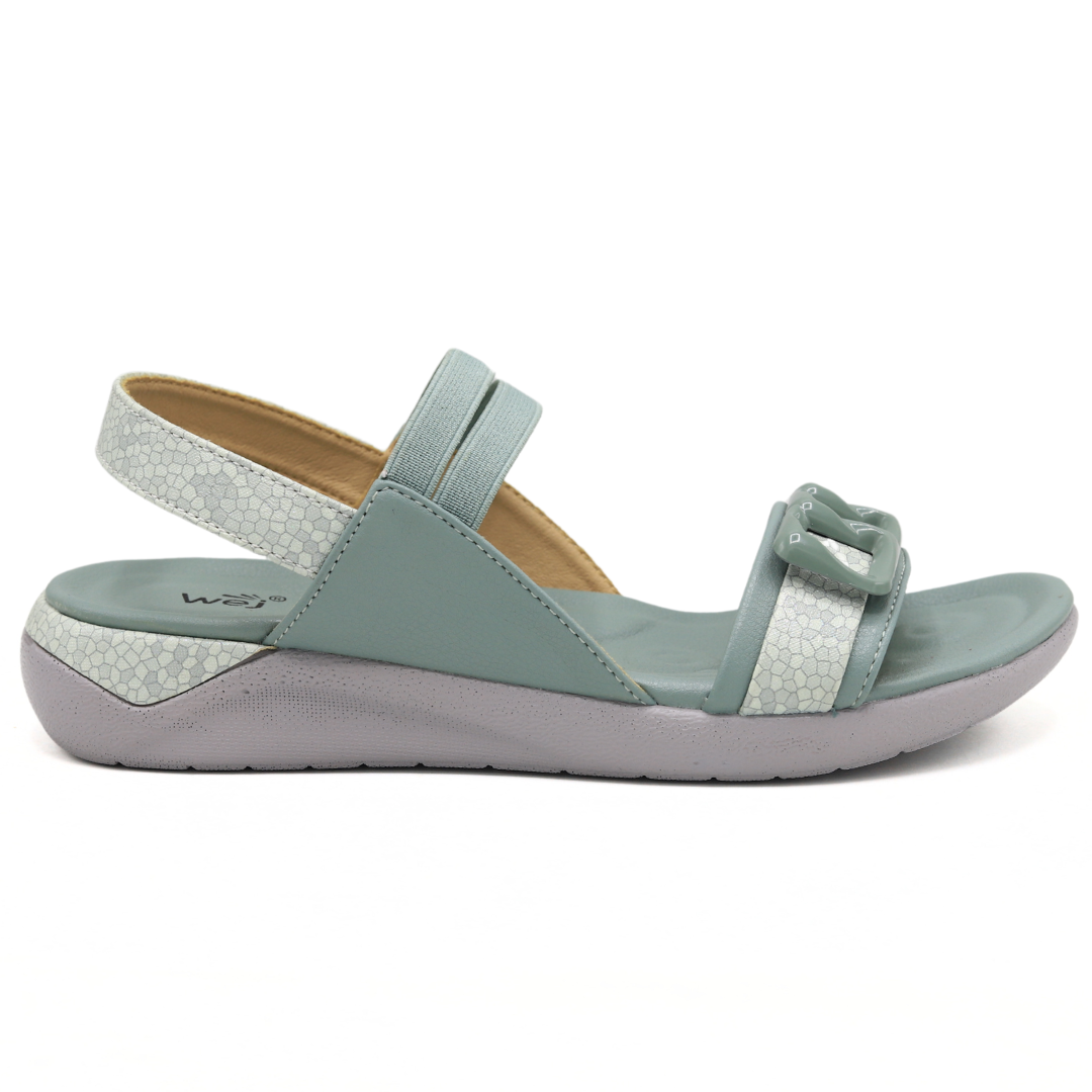 Mint Teal Buckle Strap Comfort Sandals - 8002238