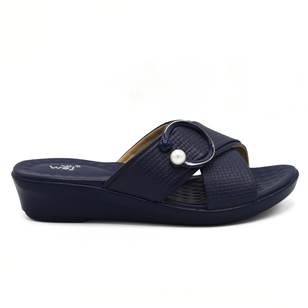 Navy Blue Criss Cross Slipper - 8003352