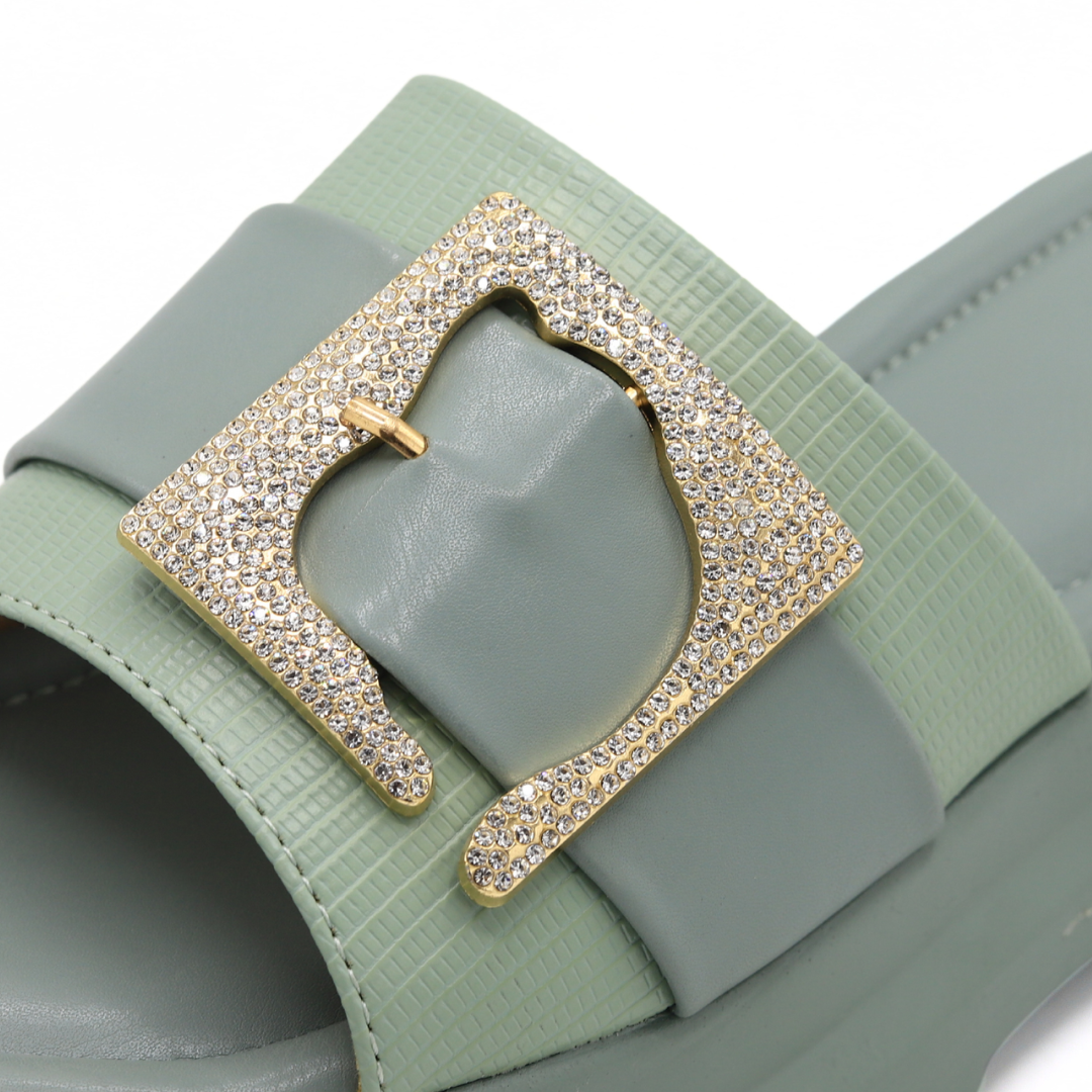 Women Chunky Sole Mint Slide Sandals - 8003402