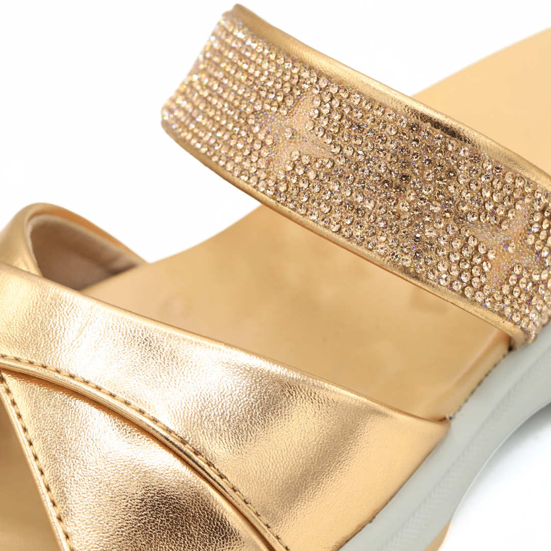 Radiant Gold Star Embellished Slides - 8003316