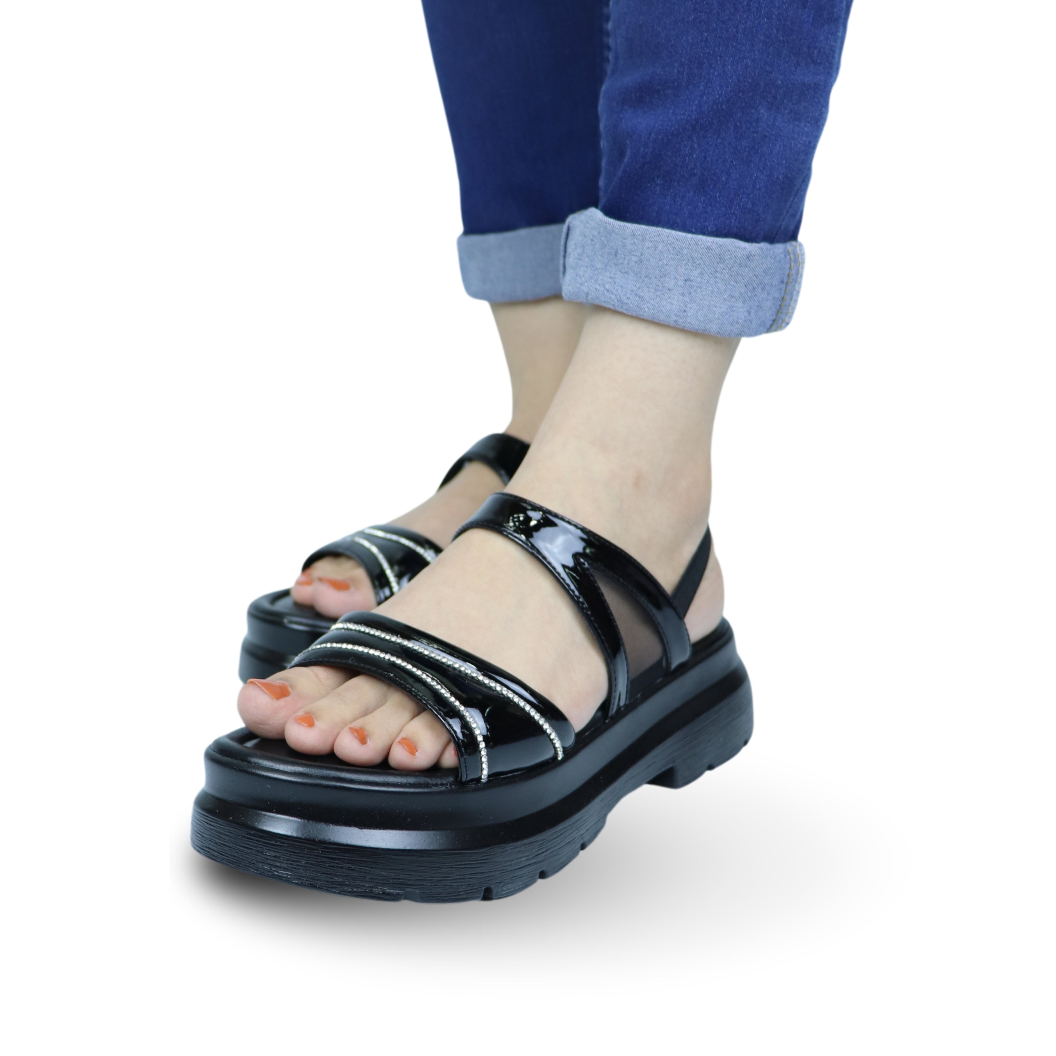 FlexiStride Elevated Girls Sandals / 8002199 Black