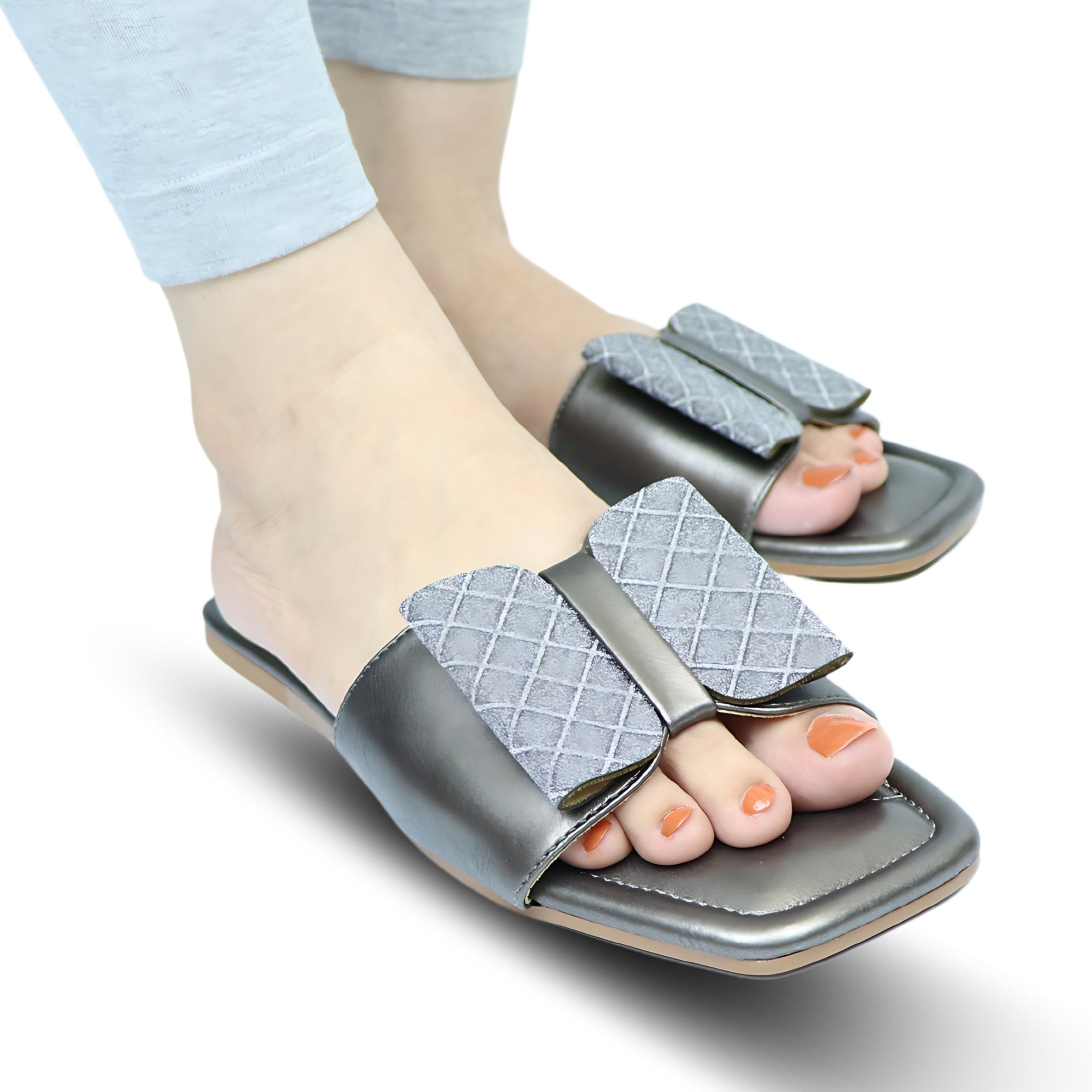 Comfort Flat ladies Slippers / 8003287 Gray