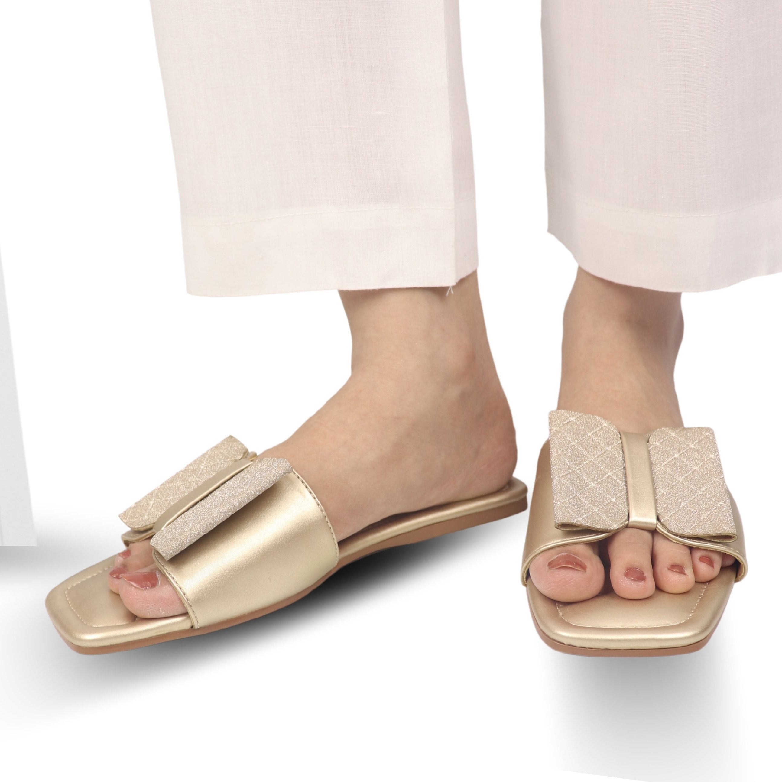 Comfort Flat ladies Slippers / 8003287 Gold