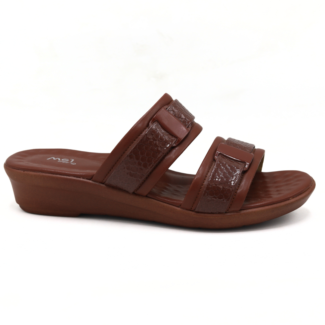 Maroon Dual-Strap Slides for Women - 8003300