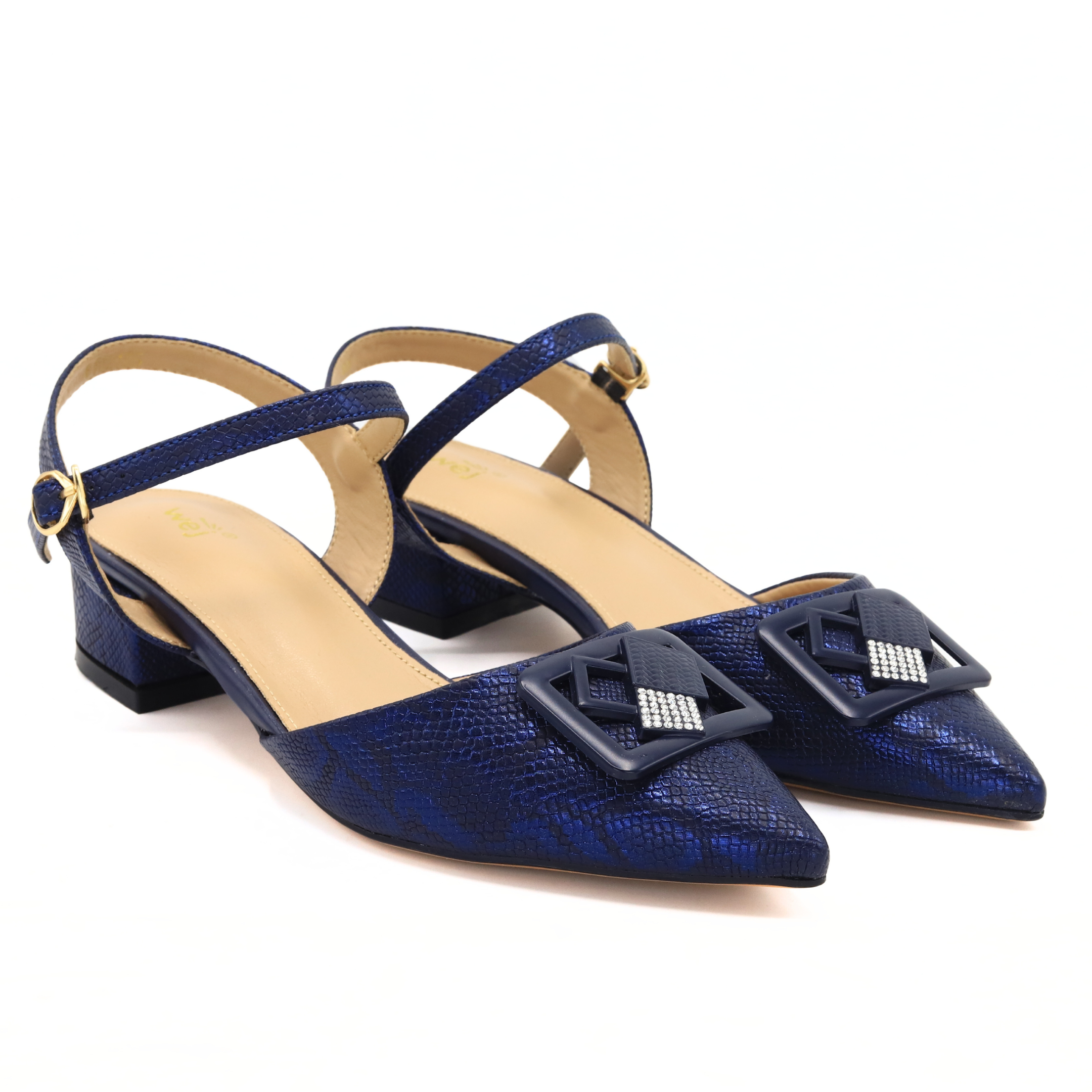 Navy Slingback Block Heels  – 8102155