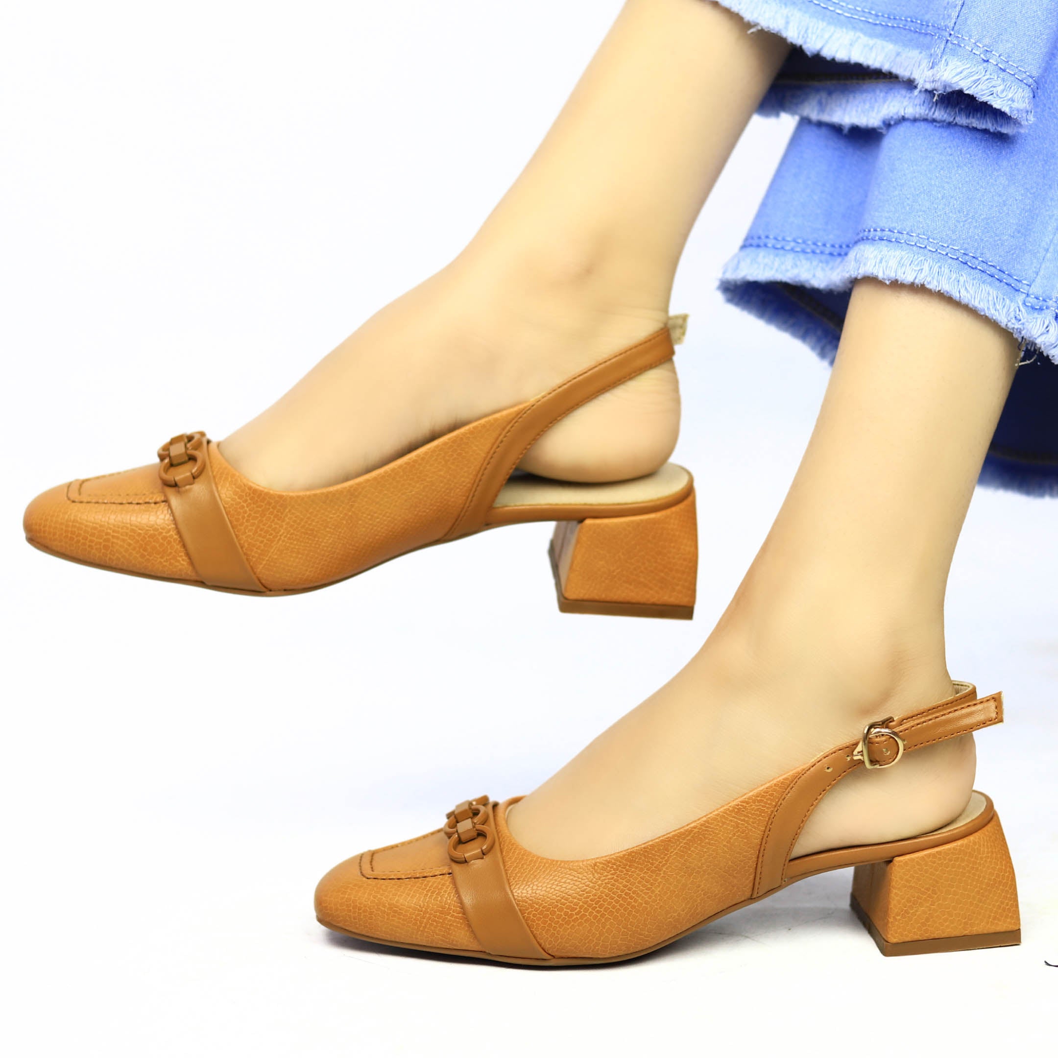 Tan Slingback Block Heels - 810293