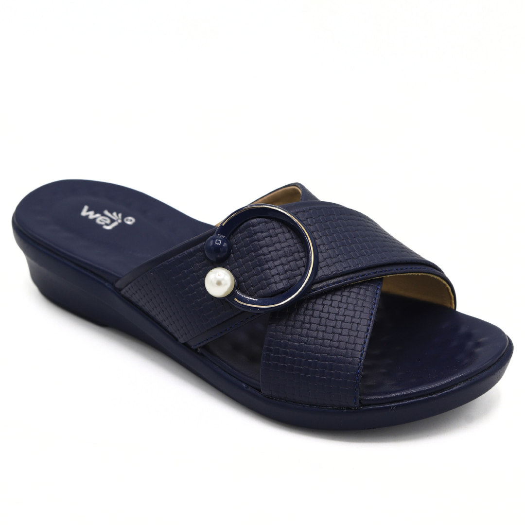 Navy Blue Criss Cross Slipper - 8003352