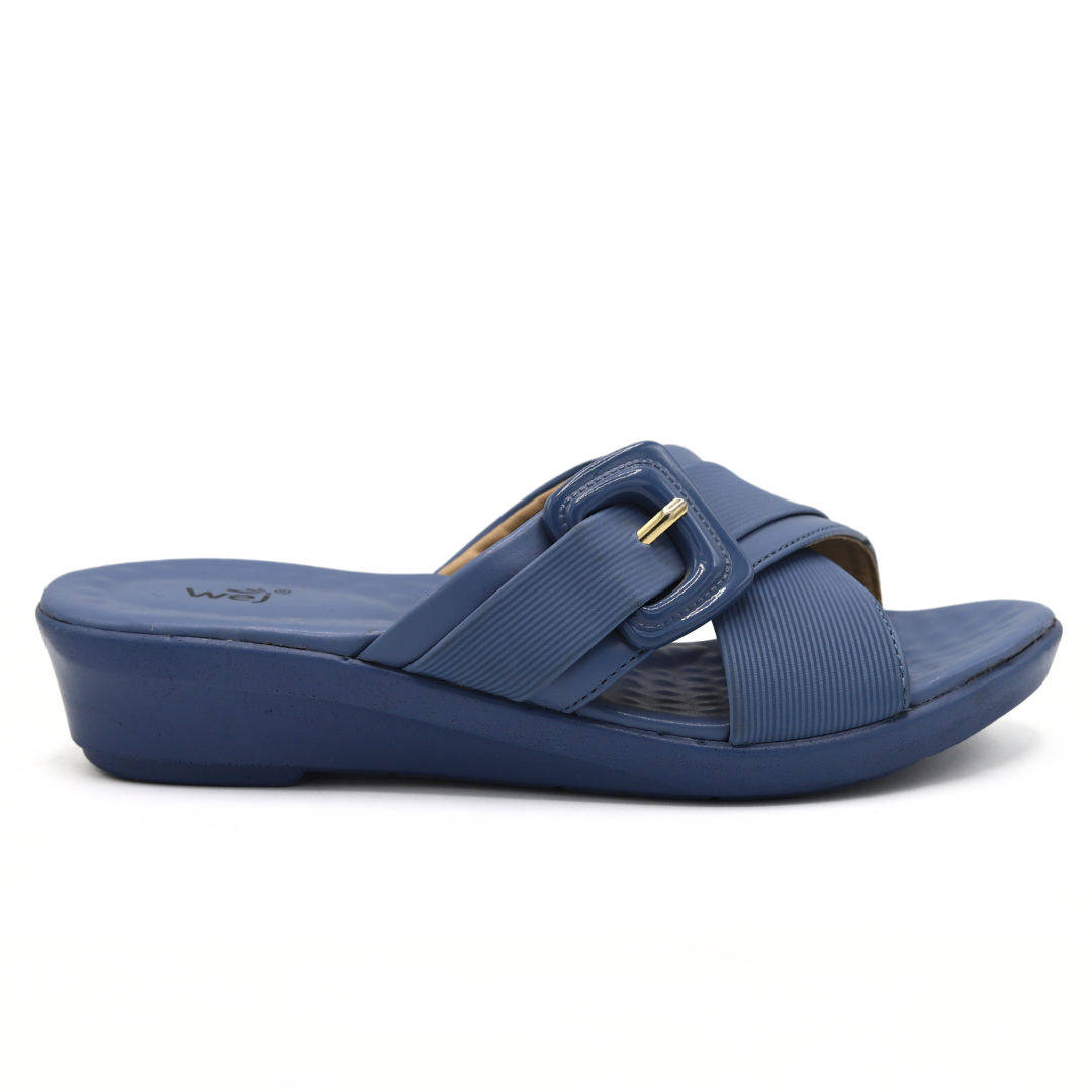 Women’s Navy Blue Slip-On Slippers - 8003298