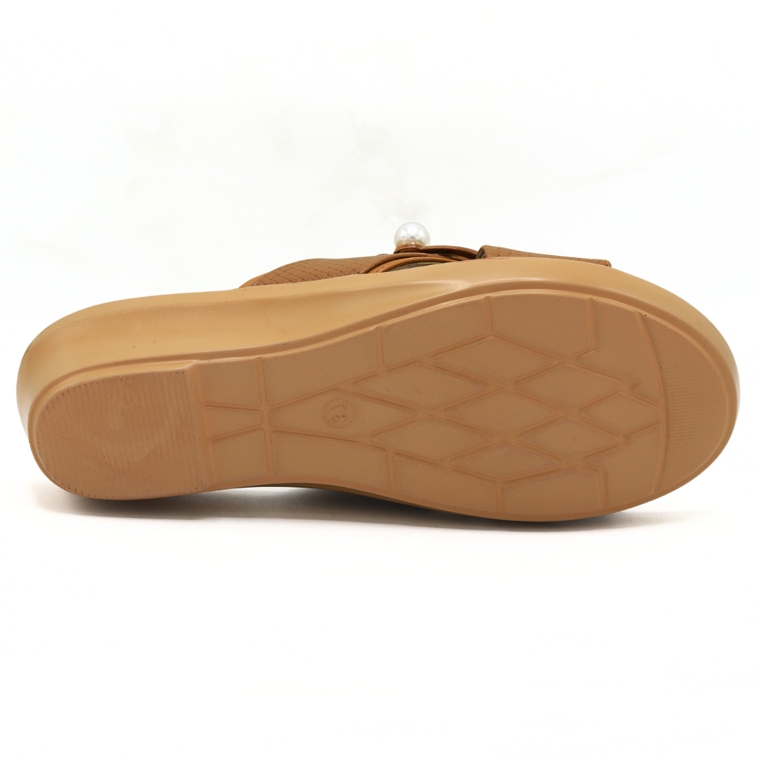 Tan Criss Cross Slipper - 8003352