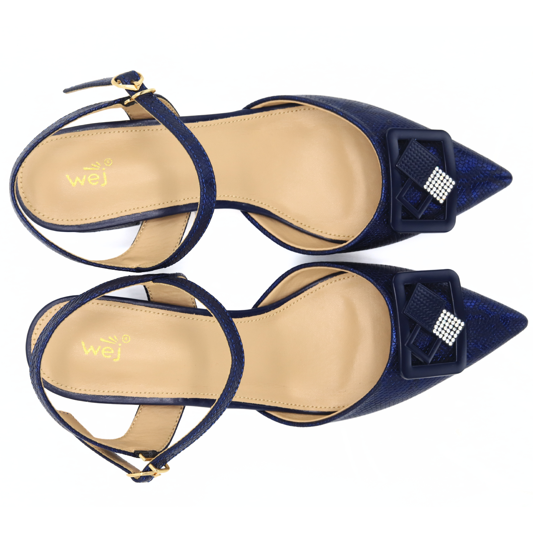 Navy Slingback Block Heels  – 8102155