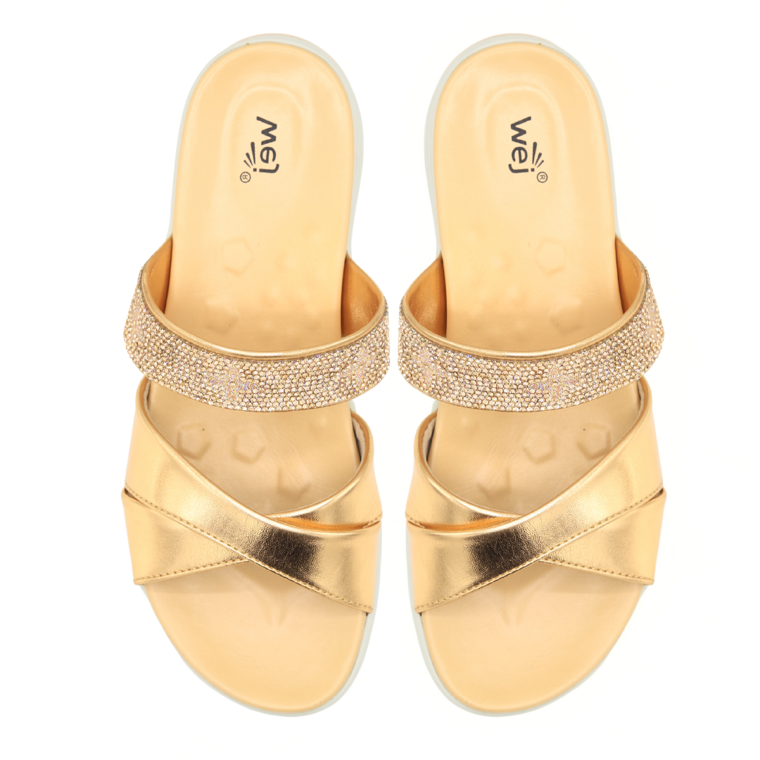 Radiant Gold Star Embellished Slides - 8003316