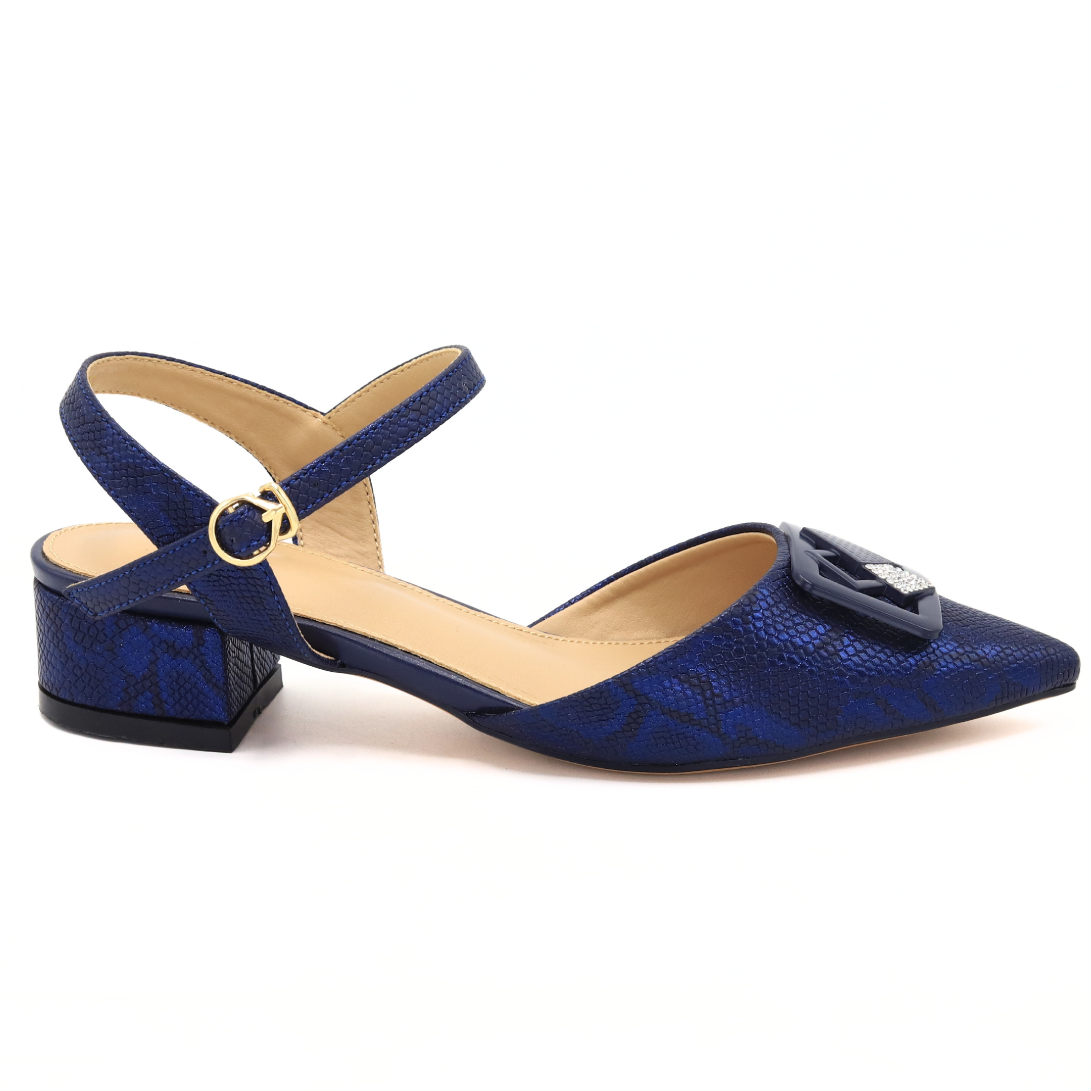 Navy Slingback Block Heels  – 8102155